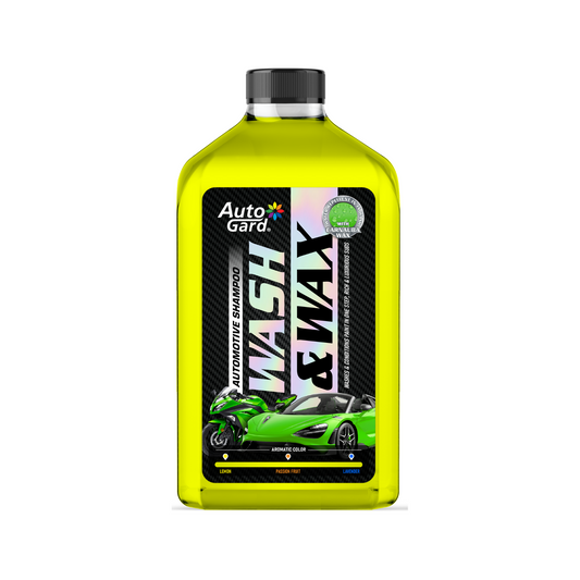 AutoGard Wash & Wax PH Neutral Car Shampoo with Real Carnauba Wax - Lemon Scent